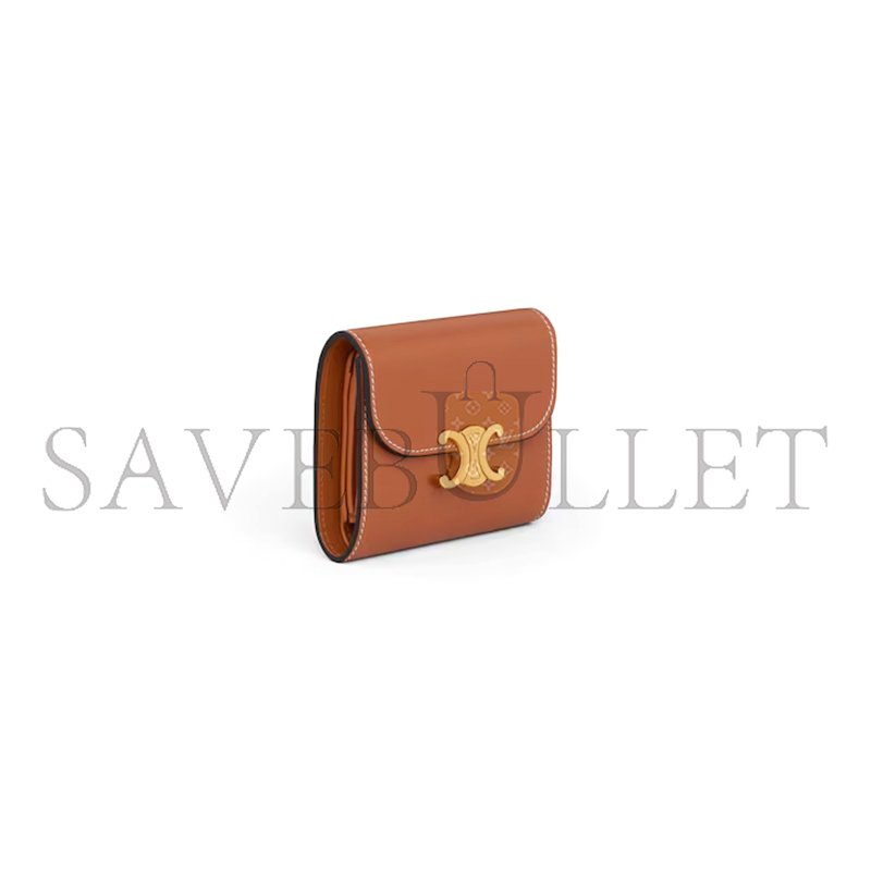 Ce1i*e small flap wallet triomphe in shiny smooth lambskin 10d783bzg.04lu (10.5*8.5*4cm)